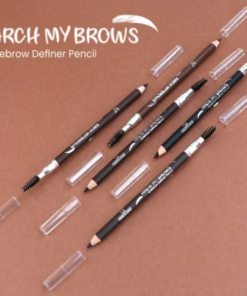 Half and Half Arch Dark Brown Eyebrow Pencil & Brush (Pack of 2)