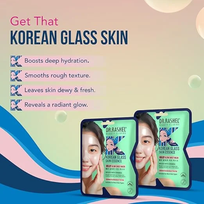 DR. RASHEL Korean Glass Skin Essence Jelly Glow Sheet Mask (2) DR. RASHEL Korean Glass Skin Essence Jelly Glow Sheet Mask