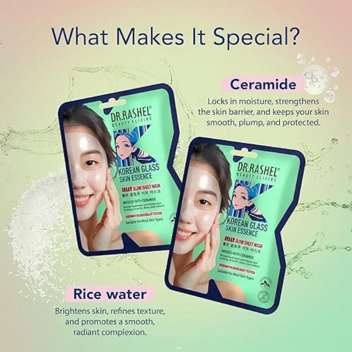 DR. RASHEL Korean Glass Skin Essence Jelly Glow Sheet Mask (3) DR. RASHEL Korean Glass Skin Essence Jelly Glow Sheet Mask