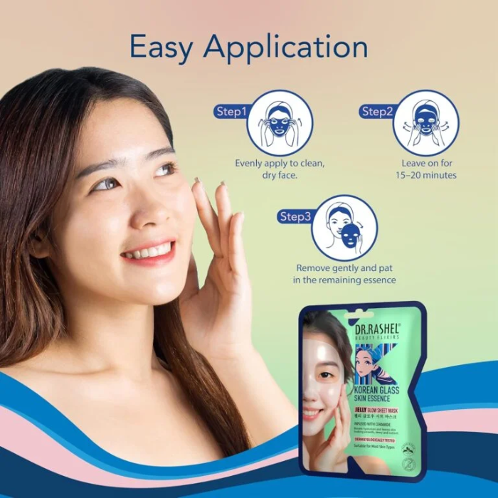 DR. RASHEL Korean Glass Skin Essence Jelly Glow Sheet Mask (4) DR. RASHEL Korean Glass Skin Essence Jelly Glow Sheet Mask