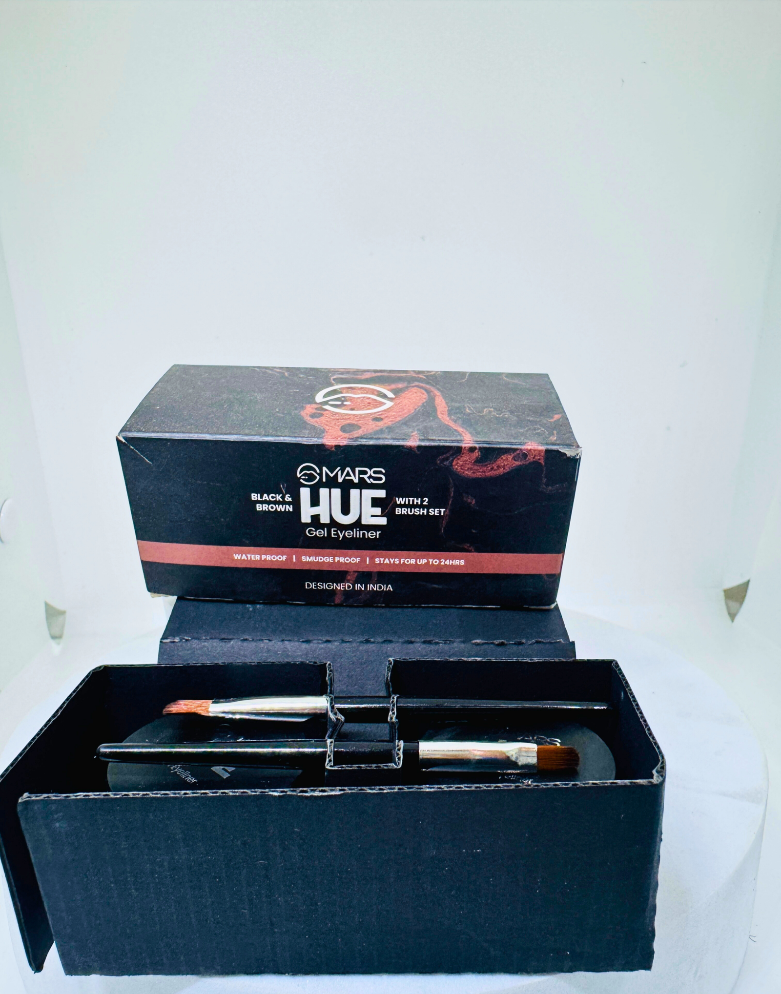 Mars Black & Brown HUE Gel Eyeliner With 2 Brush Set