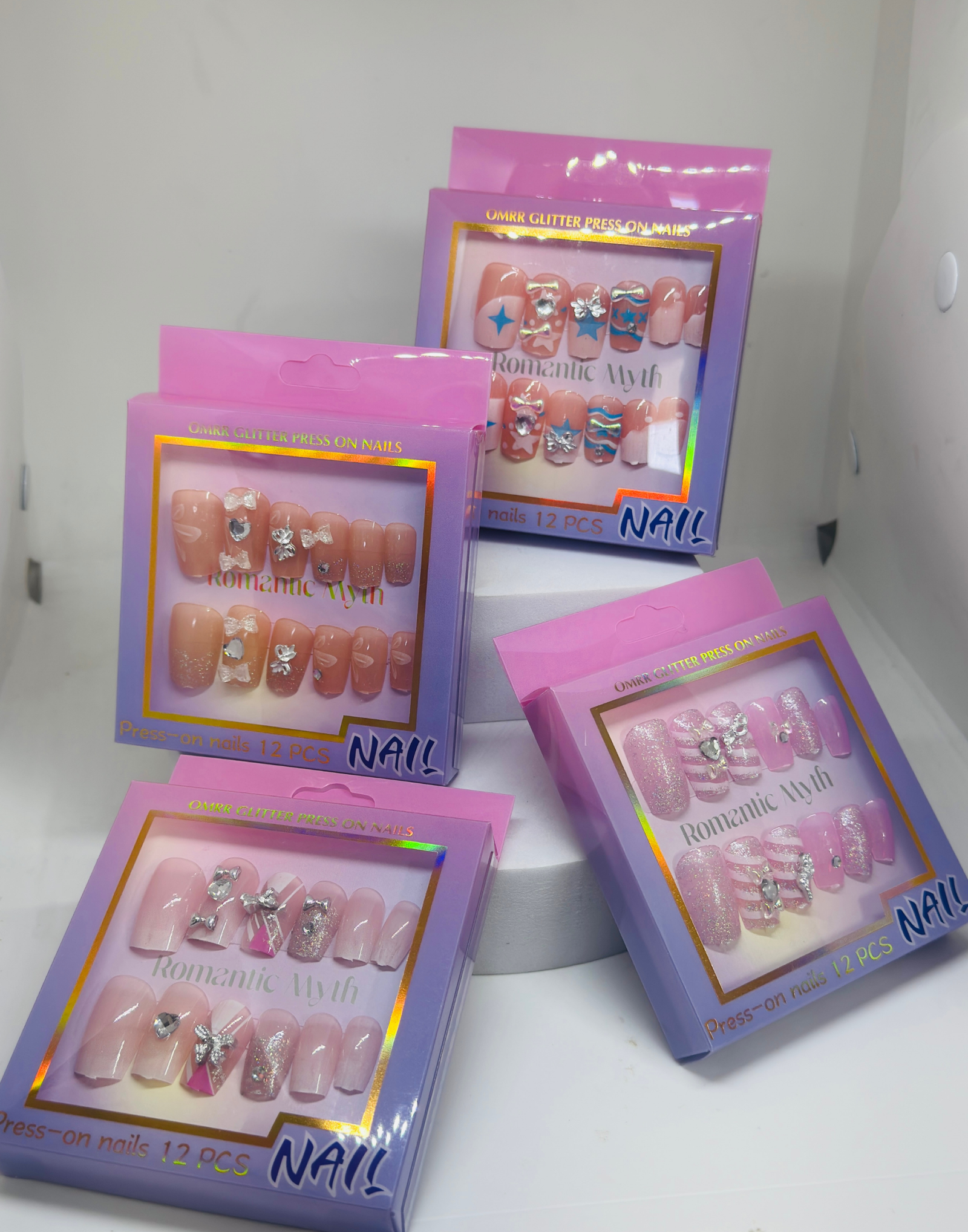Romantic Myth Press on Nails 12 Pcs Assorted