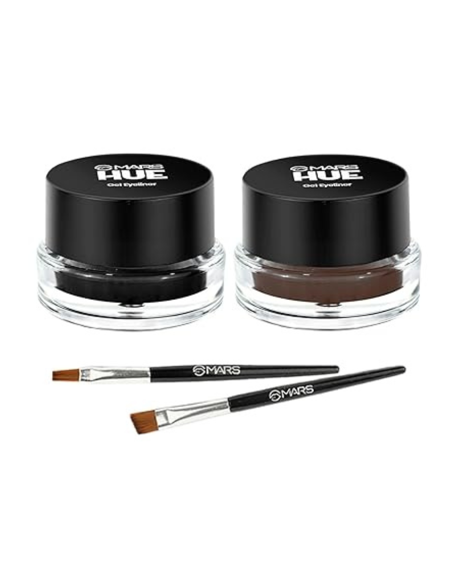 Mars Black & Brown HUE Gel Eyeliner With 2 Brush Set